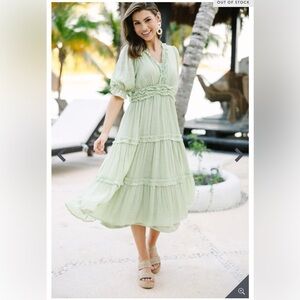 Mint Green Ruffle Midi Dress – Size S by ShoptheMint